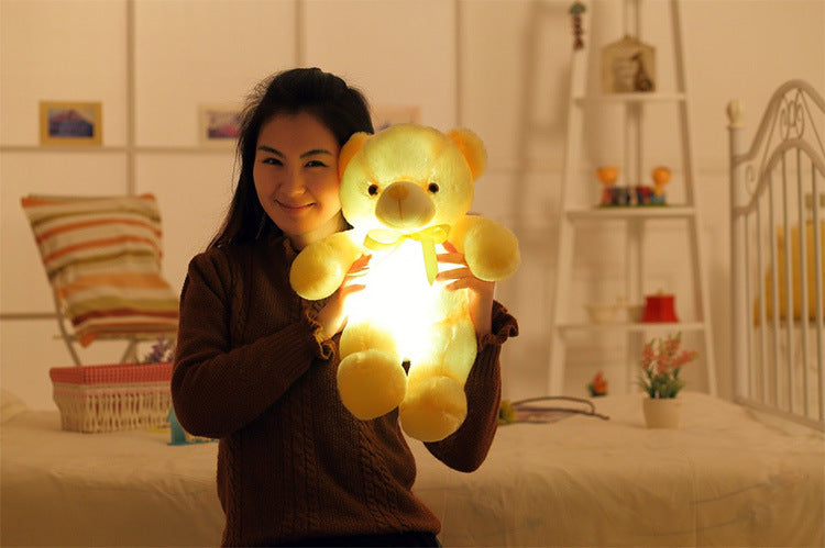 Creative Light Up LED Teddy Bear Stuffed Animals Plush Toy Colorful Glowing Christmas Gift For Kids Pillow - One Red Hill